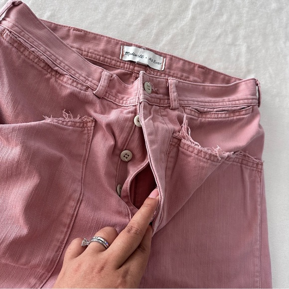 Madewell x As Ever Brancusi Pink Wide Leg High Waist Pants Size 25 - Picture 11 of 14